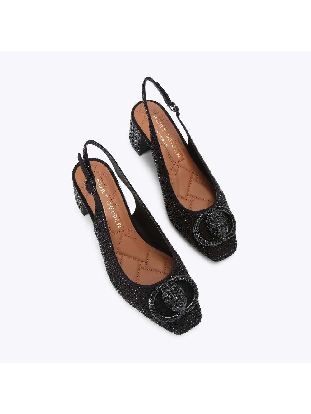 Kurt Geiger Chelsea Block Sling Drench Black EU 37 / US 6.5